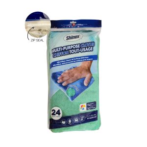 Shinex™ 24pk 14" 260 GSM microfiber multipurpose cloths