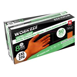 Wipeco Textured Nitrile 8 mil Orange Disposable Glove