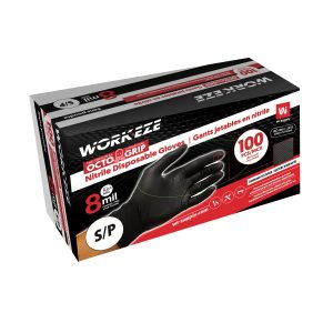 Wipeco Textured Nitrile 8 mil Black Disposable Glove
