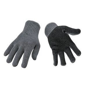 Gant pêcheur maille pvc à pois - gris, 49% coton