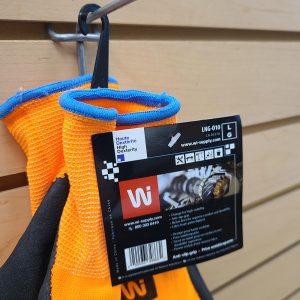 Product Display - High Dexterity Hi. Vis. Orange Nylon Knit Liner Gloves - Image 3