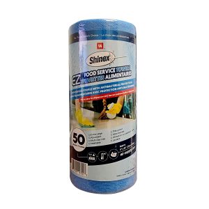 Shinex™ Chiffon EZ pour service alimentaire - rouleau de 50 - bleu