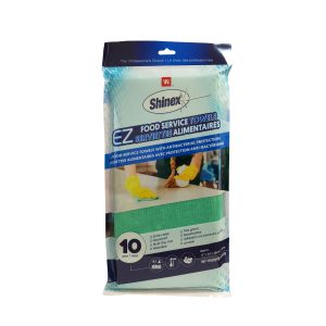 Shinex™ Chiffon EZ pour service alimentaire - paquet de 10 bleu ou vert.