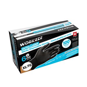 Gant jetable noir en nitrile texturé Wipeco 6 mil