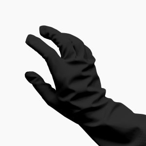 28 mil Black Latex Glove - Image 2