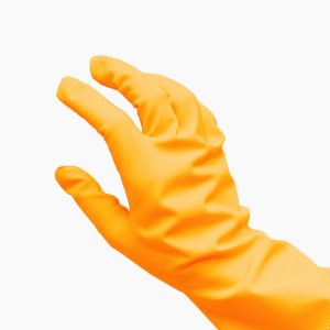 Gant en latex orange de 28 mil – Image 2