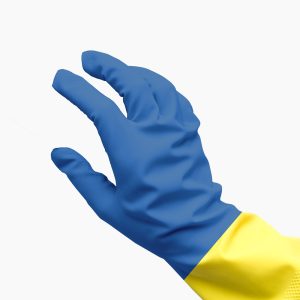 28 mil Blue Neoprene Over Yellow Latex Glove - Image 2