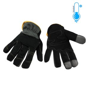 Slip-on mechanics glove with liner