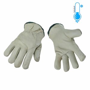 Winter - cowhide drivers glove - fleece lined