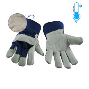 Gant d'ajusteur en cuir doublé velours (l/xl), 3 couleurs rouge/bleu/noir – Image 4