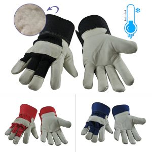 Gant d'ajusteur en cuir doublé velours (l/xl), 3 couleurs rouge/bleu/noir