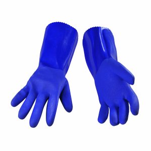 Non doublé - gant bleu double trempage en PVC 14"