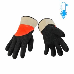 Double dipped coral boa glove (safety cuff)