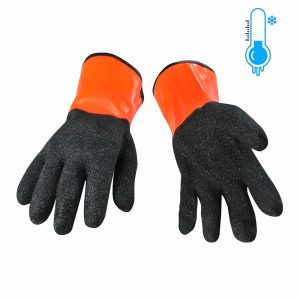 Double dipped coral boa glove (gauntlet)