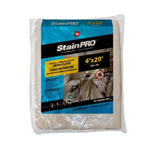 Non slip 4' x 20' Laminated Canvas leak Proof Drop Cloths -  StainPro™